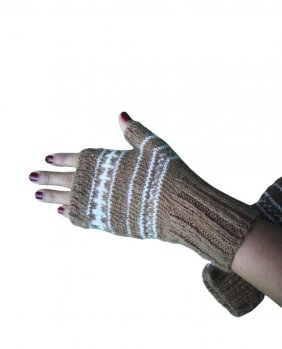 Mitaines Puno Jacquard Marron