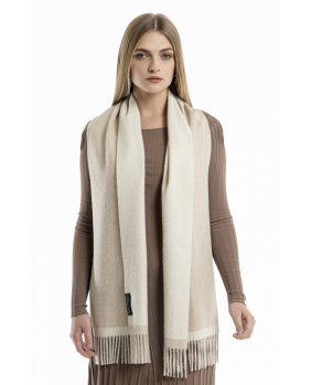 Écharpe Marrakech Blanc-Beige